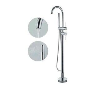 Freestanding Tub Faucet Tub Filler w/ Handheld Shower Floor Mount